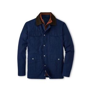 NWT Peter Millar Waxed Cotton Safari Field Jacket Windproof MED Navy Blue $350